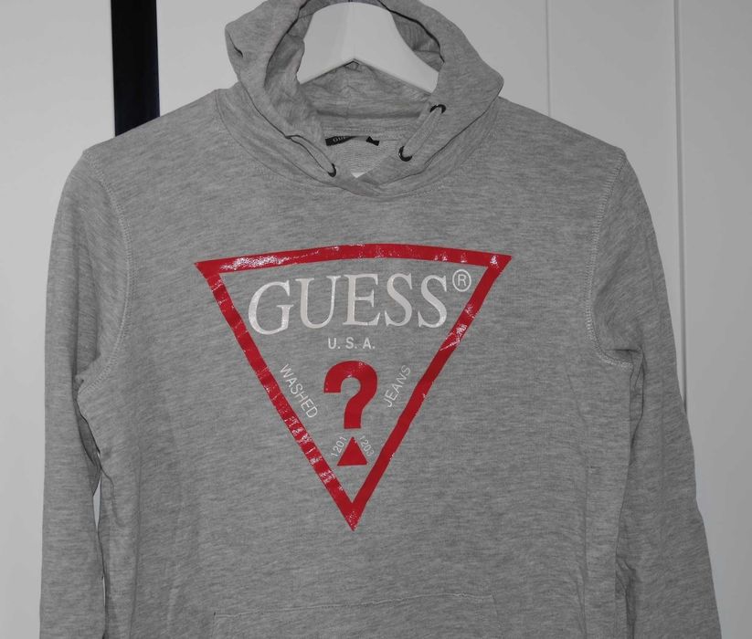 Guess świetna bluza logo kaptur kieszeń 34 XS