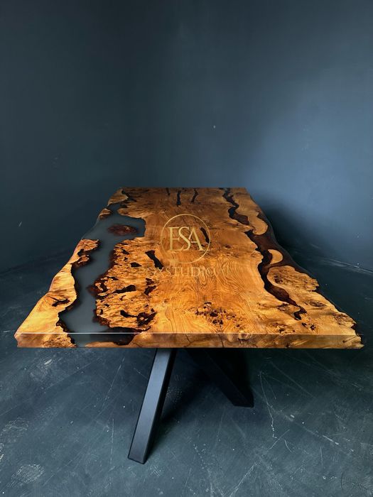 Loftowy stół topola z czeczota