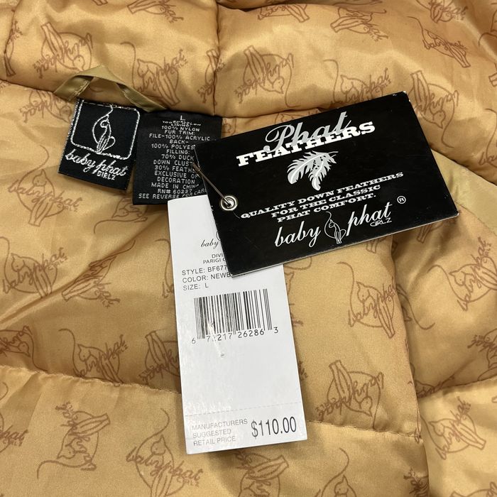 винтажный короткий пуховик baby phat 2000s y2k