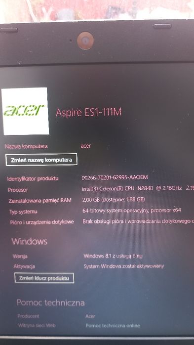 acer aspire es1-111M Net book