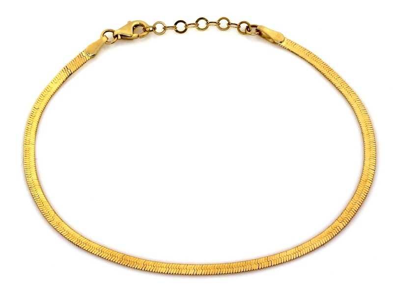 Złota bransoletka delikatna taśma płaski splot 2.8mm PR 585