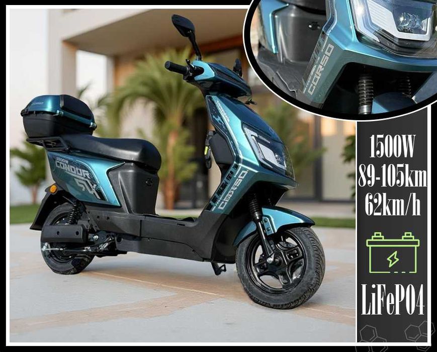 Електроскутер Corso CONDOR 1500W-72V-30Ah LifePO4 залізофасфат 2026
