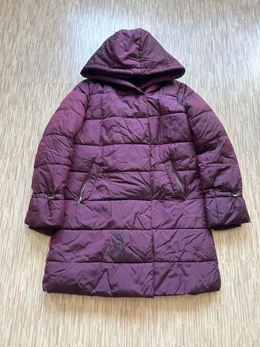 Bordowa długa kurtka zimowa Cropp 38 M