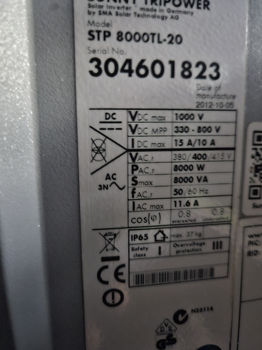 SMA Sunny tripower STP-8000 Inwerter fotowoltaiczny falownik