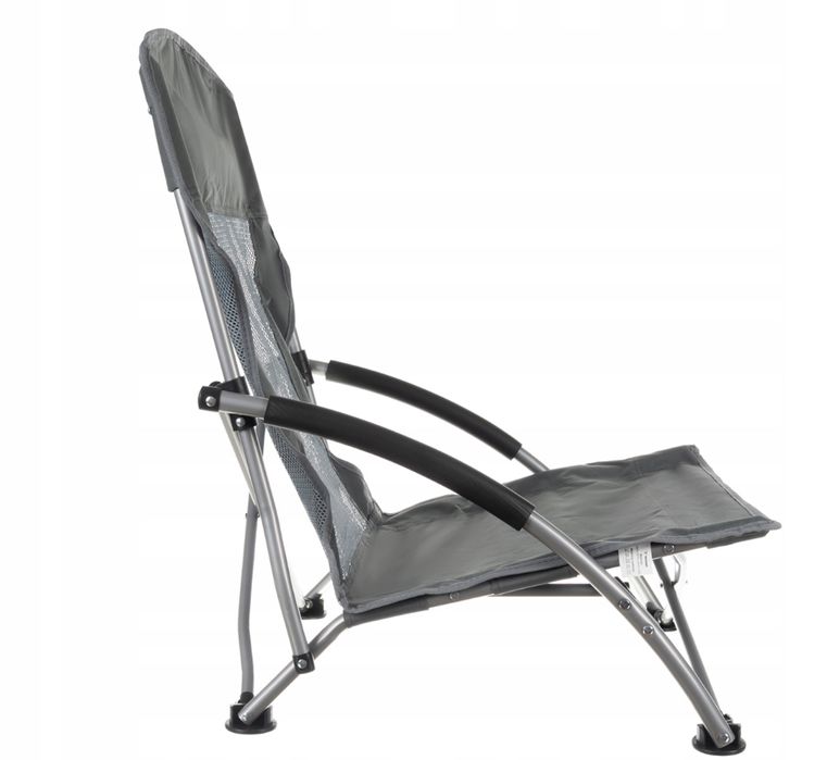 Krzesło Wędkarskie Turystyczne Składane z Oparciem Plażowy Ogrodowy