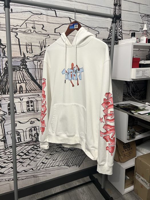 Худи Off White Graffiti Skeleton White/Red/Blue брендовая