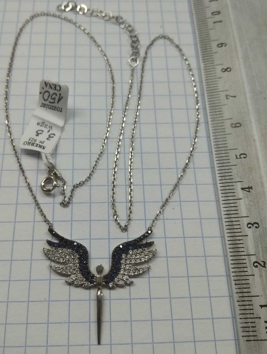Naszyjnik Archanioł Skrzydła Anioła Srebro 925 NOWE 066
