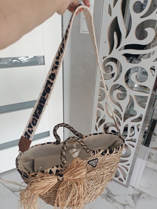 Śliczna torebka koszyk lato listonoszka plaża długi pasek