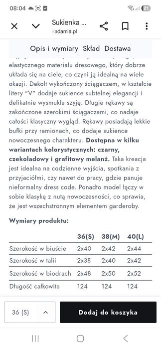 Makadamia czekoladowa sukienka
