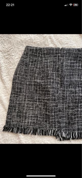 Elegancka spódnica zima wiosna kratka czarny biały S/M primark