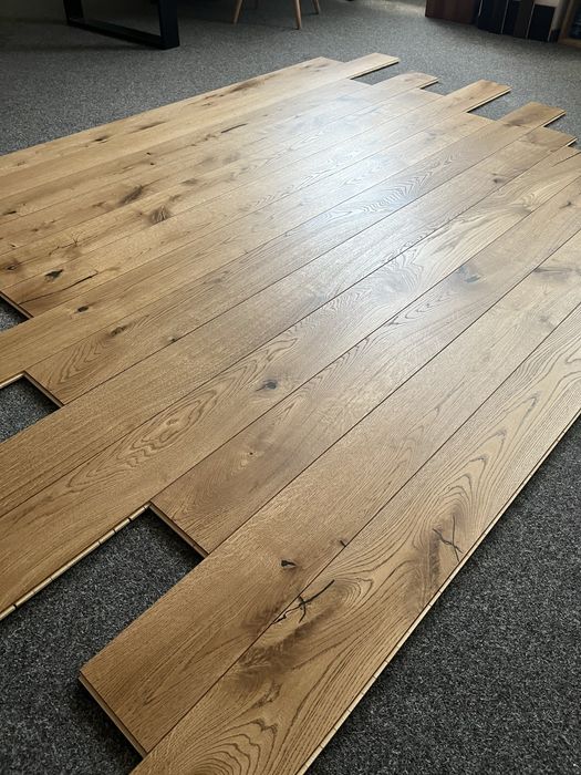 Podłoga Drewniana Dąb Rustic, 13x140x2000mm, 4faza, Olej UV Rzeszów