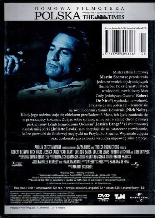 Przylądek Strachu Robert De Niro Film Dvd