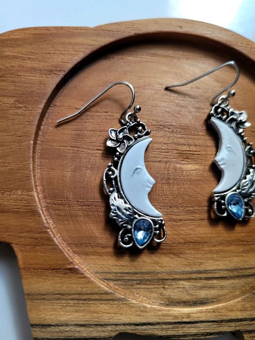Kolczyki słowiańskie boho etniczne księżyce moon slavic etnic earrings