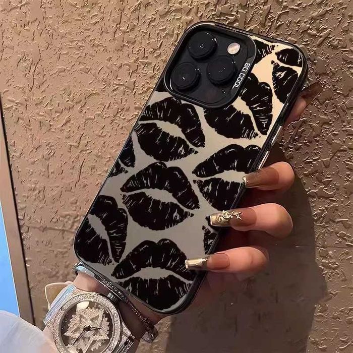 Чохол сірий полікарбонат поцілунок губи Kiss Айфон iPhone X-16PM