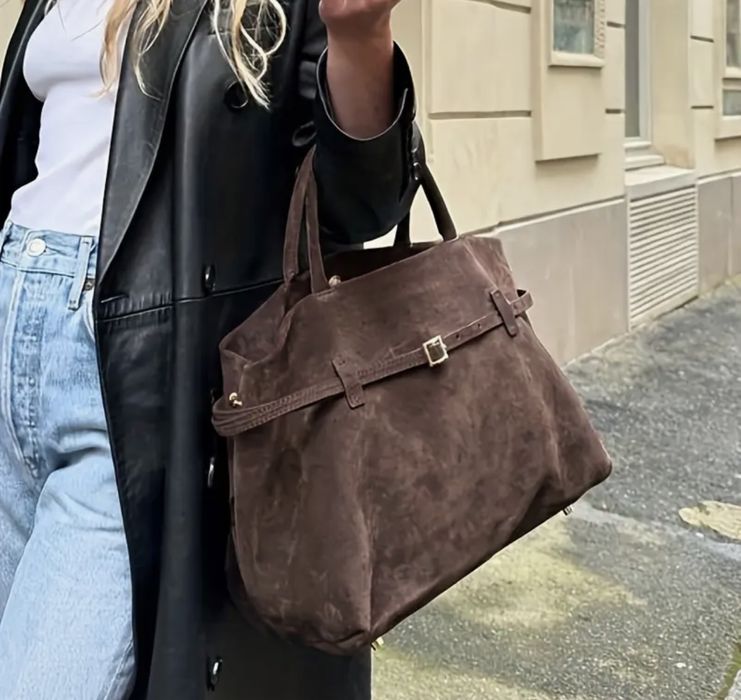 Стильная сумка искусственная замша