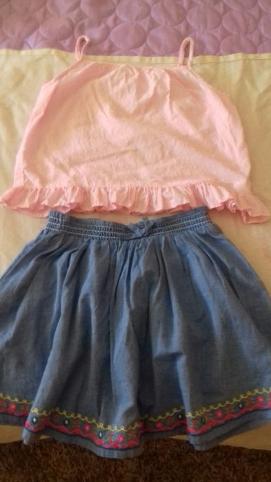 Conjuntos saia e blusa menina