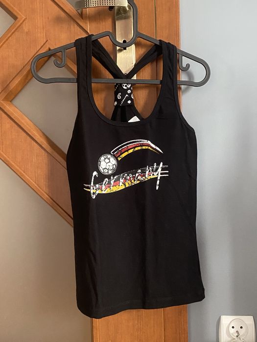 koszulka bluzka na ramiaczkach soortowa czarna pilka nozna euro