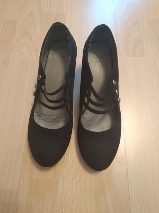 Buty damskie czolenka zamszowe