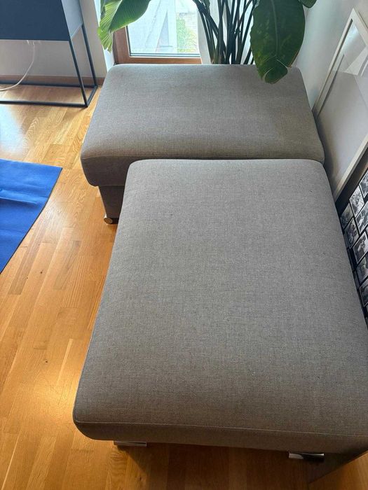 Pufa szara tapicerowana otwierana  - schowek 68x88x44cm