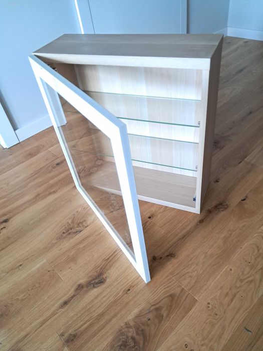 Szafka ścienna Ikea BESTÅ , dąb bielony/szkło bezbarwne, 60x22x64 cm
