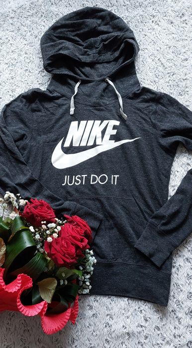Nike Bluza z kapturem melanż szara