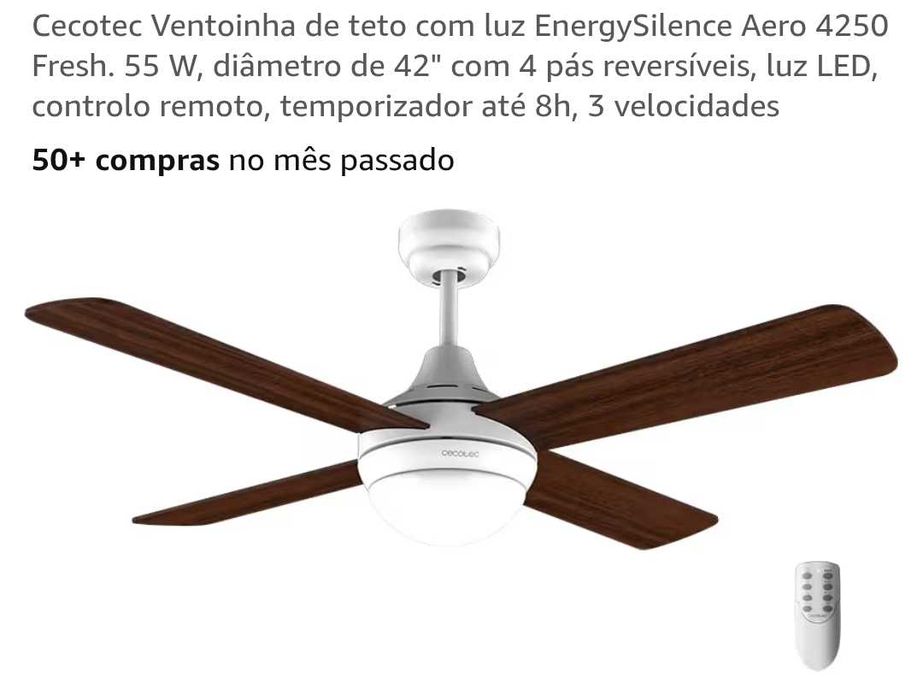 Ventoinha de teto com luz
