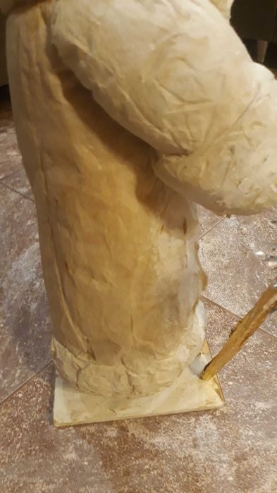 Новогодняя игрушка Дед Мороз из папье маше и ваты, СССР,