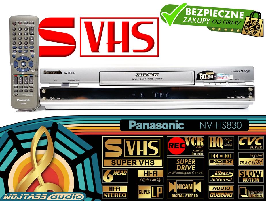 PANASONIC NV-HS830 – Flagowy Magnetowid S-VHS Hi-Fi Stereo / S-VHS ET / Super Drive