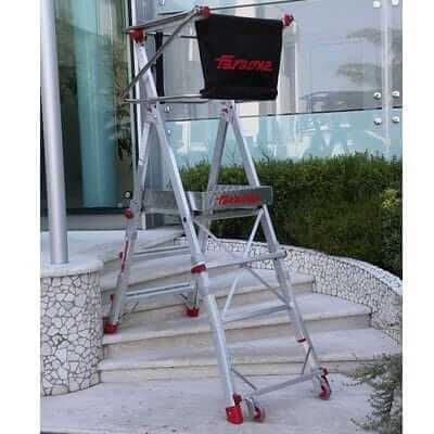 Teleskopowa Drabina Magazynowa jezdna Pls5, Podest ,Platforma