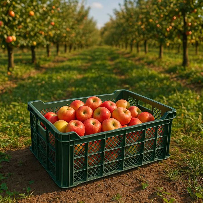 Skrzynka plastikowa na jabłka, owoce i warzywa – mocna, ażurowa