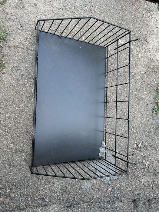 Металева сітчаста полиця (кошик) для стелажа 60×38 см, торгова