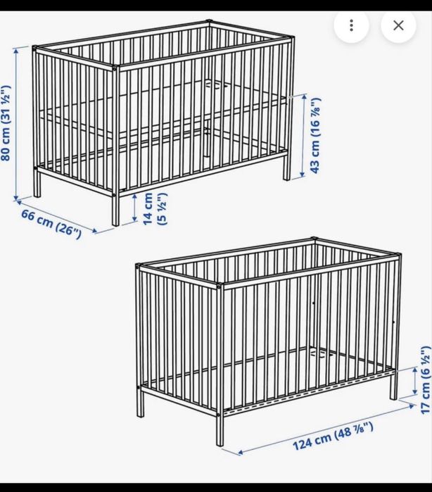 Cama de bebé usada como nova