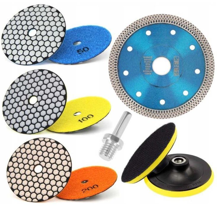 Tarcze Komplet Do Cięcia Szlifowania Gresu Płytek Ceramiki Spieku HIT