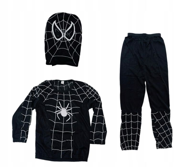 Czarny spiderman komplet karawał, bal, urodziny