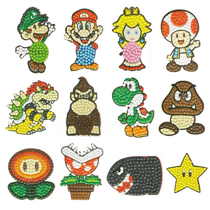 U45, Naklejki do malowania diamentami 5D haft diamentowy MARIO
