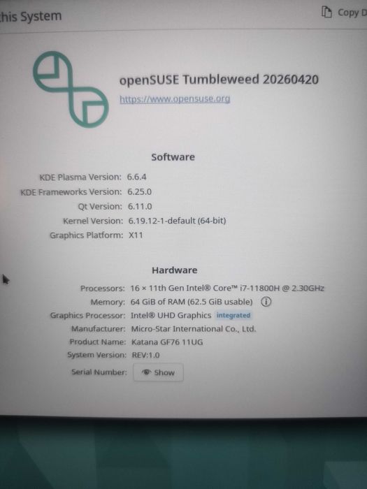 Laptop MSI Katana GF76, RTX 3070, 64gb RAM, 2TB dysk