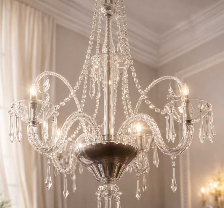 Candeeiro - Lustre em Cristal e Vidro Estilo Napoleão III – Final do Século XIX