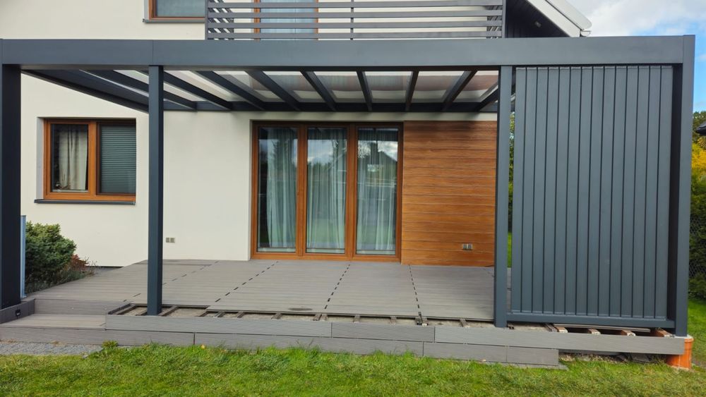 Zadaszenia tarasów, altanki wolnostojące aluminiowe i drewniane