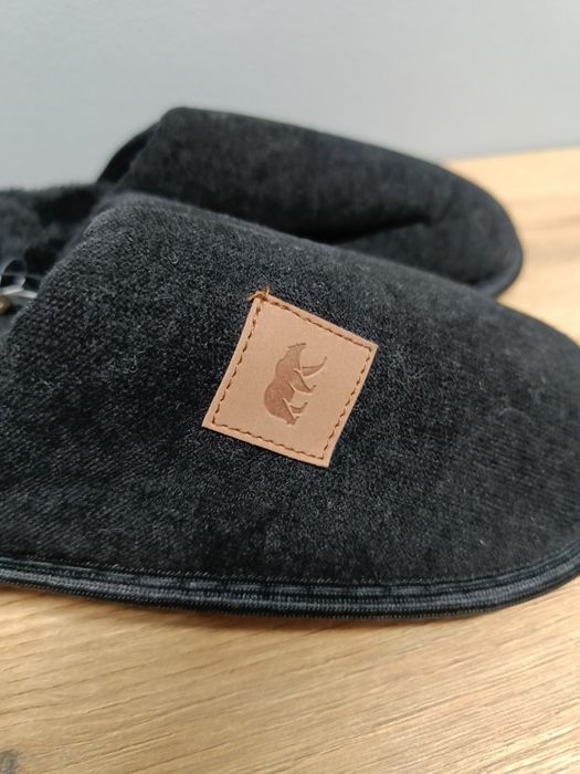#kapcie ciapki męskie 40/41 czarne ciepłe