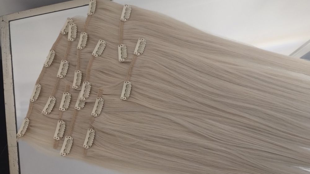 Włosy naturalne  clip in 9 taśm b.jaeny blond