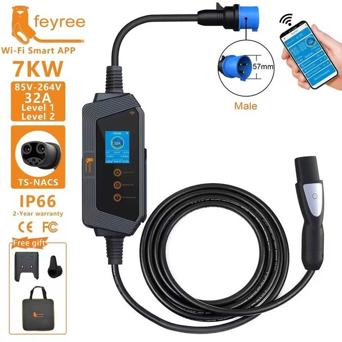 Зарядка Зарядний пристрій Feyree Hero 7kW 11kW 22kW 32A Type 1 NACS GBT
