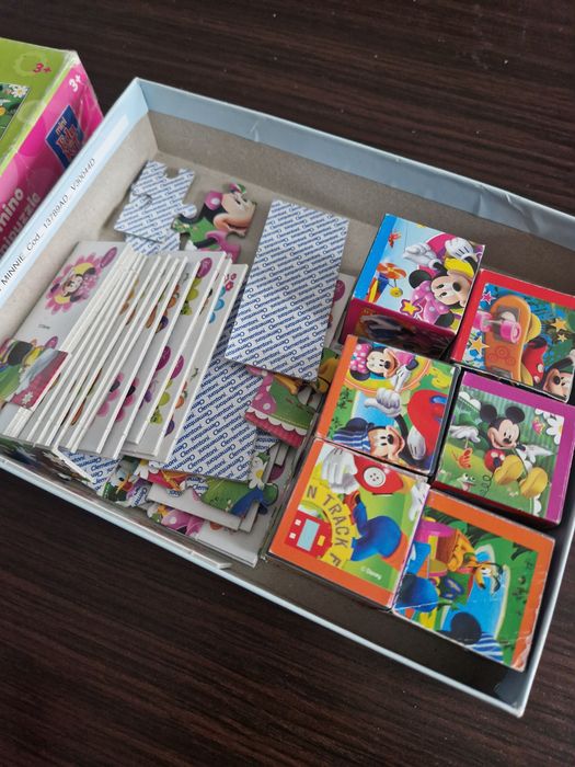 Minnie Puzzle Domino Klocki Obrazkowe 3w1