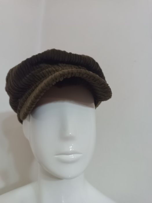 Stylowy Kaszkiet / Bosmanka – Sztruks Olive – 100% Bawełna