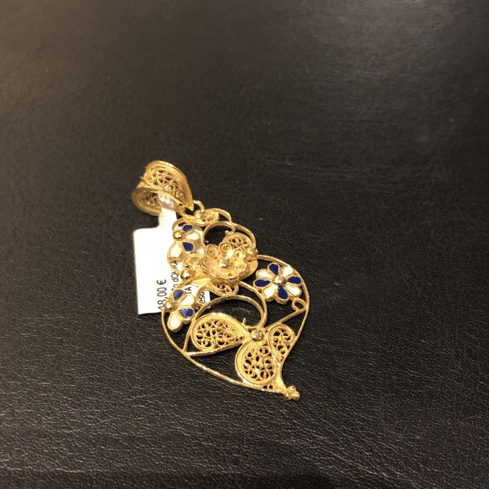 Pendente Coracao de Viana Filigrana Prata 925% 4,6cm