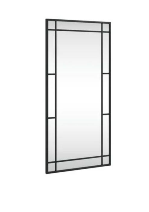 Lustro ścienne, czarne, 40x80 cm, prostokątne