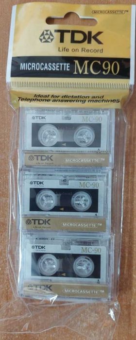 Pack 3 Microcassettes Sony MC-60 e TDK MC-90 NOVAS