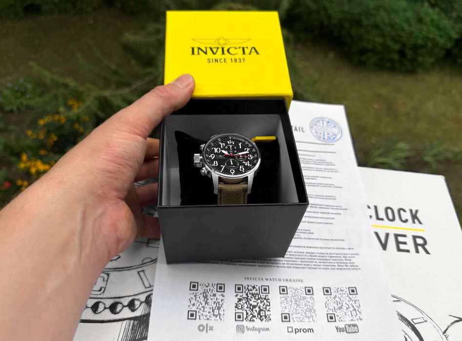Годинник чоловічий Invicta 1873 Aviator Військовий Military Style 46 мм 100 MT