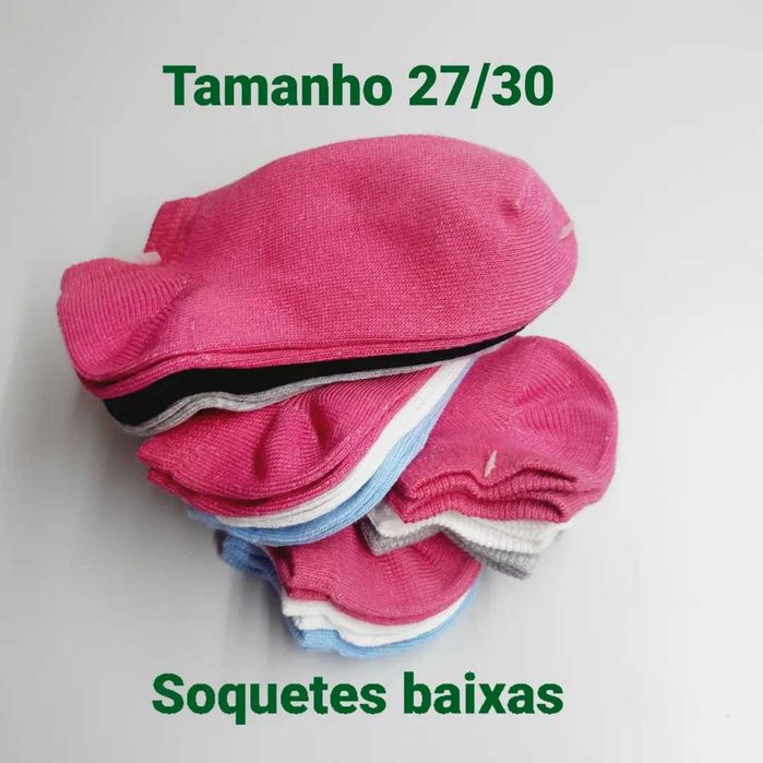 12 pares de soquetes tamanho 27/30 em algodão do bom