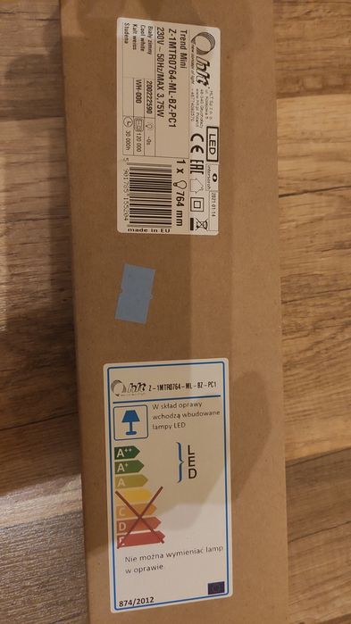 Listwa LED 0,76m oprawa z+ zasilacz z taśmą do przyklejenia