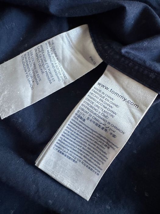 Tommy Hilfiger granatowa męska koszula logowana r. M 100% bawełna
